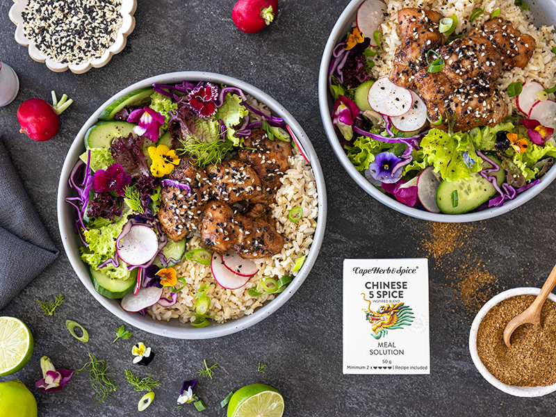 STICKY 5 SPICE CHICKEN SALAD BOWLS